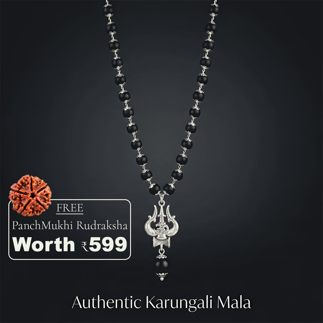 OM Shiva Trishool Karungali Mala - Image 1