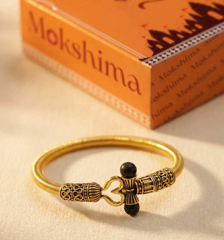 Gold Plated Karungali Trishool Kada