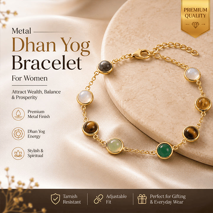 Metal Dhan Yog Bracelet for Women - Silver Plated
