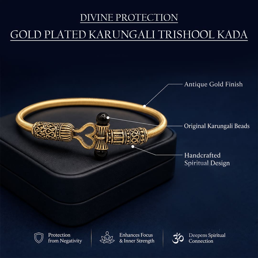 Gold Plated Karungali Trishool Kada