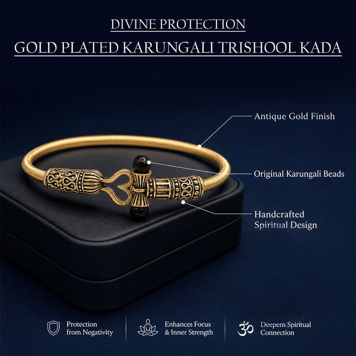 Gold Plated Karungali Trishool Kada