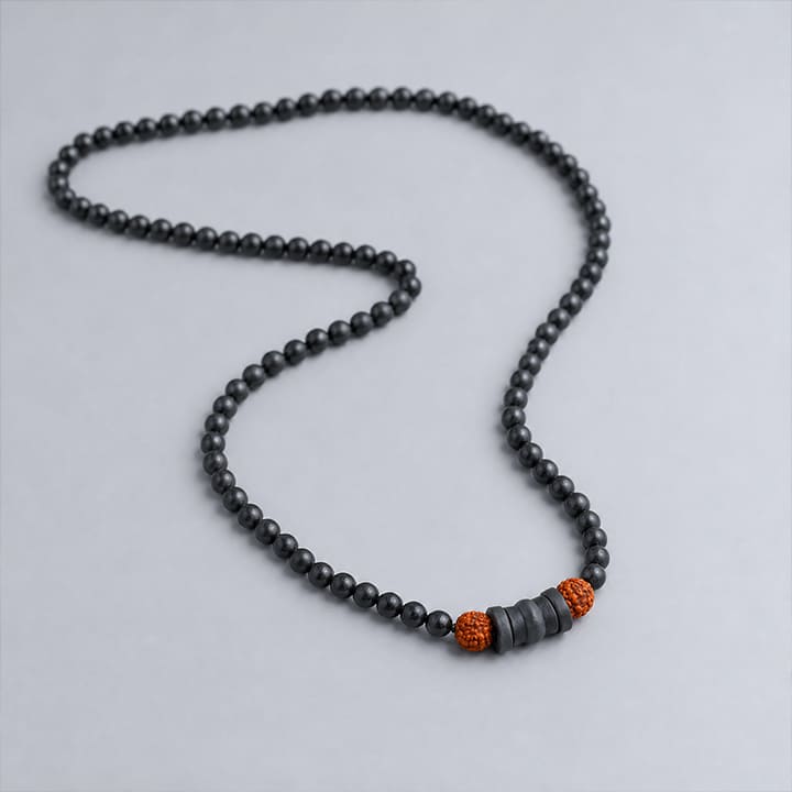 Shiv damru rudraksha karungali mala