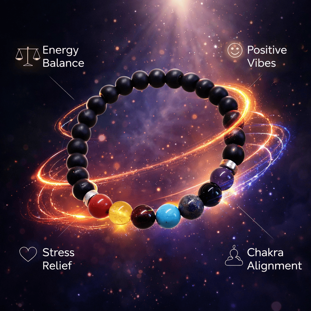 Karungali x Seven Chakra Band - Natural Ebony Wood