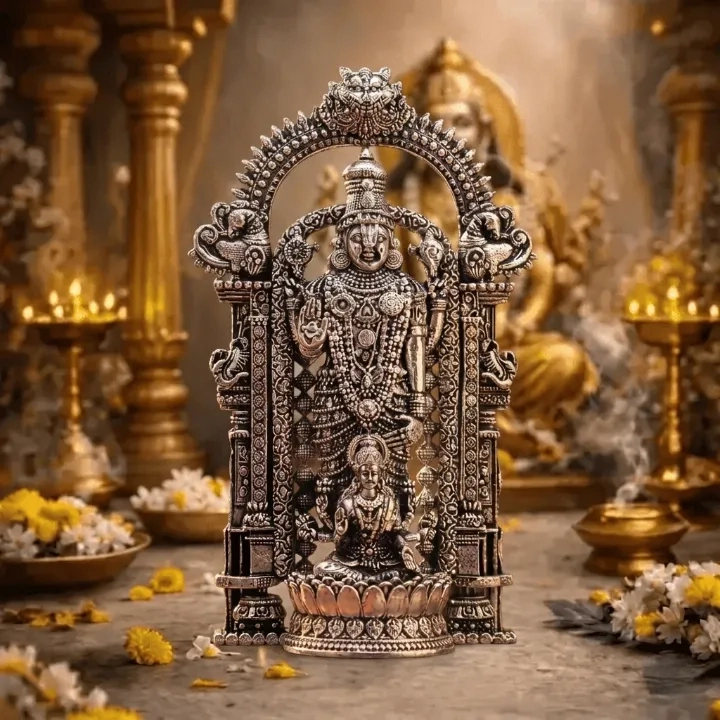 Lord Murugan Mini Idol for Car Dashboard - Silver Plated