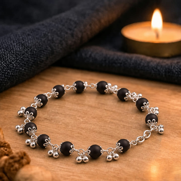 Silver Plated Karungali Elemental Bracelet For Women