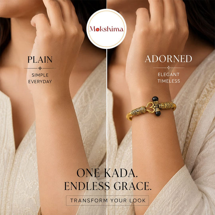 Gold Plated Karungali Trishool Kada