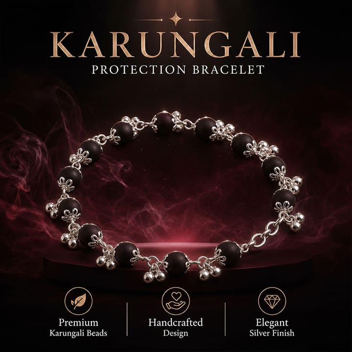 Silver Plated Karungali Elemental Bracelet For Women