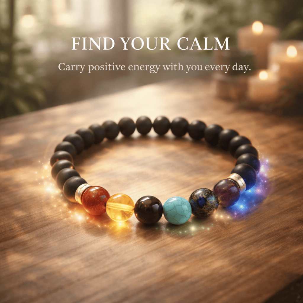 Karungali x Seven Chakra Band - Natural Ebony Wood