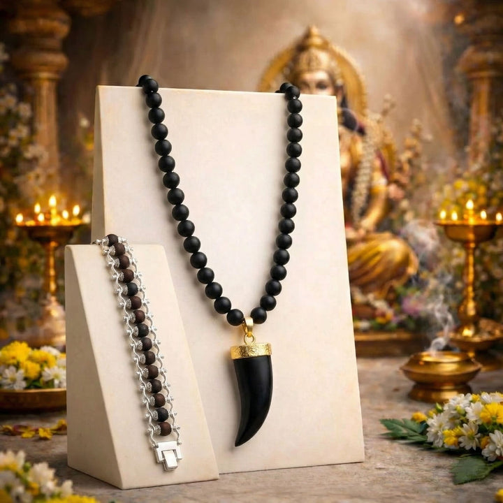 Single Teeth Karungali Necklace – Natural Ebony Wood