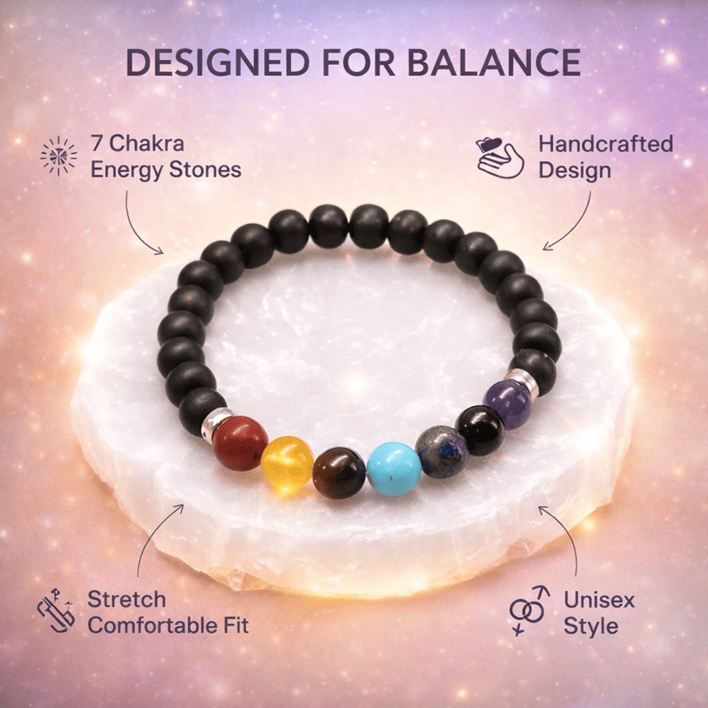 Karungali x Seven Chakra Band - Natural Ebony Wood