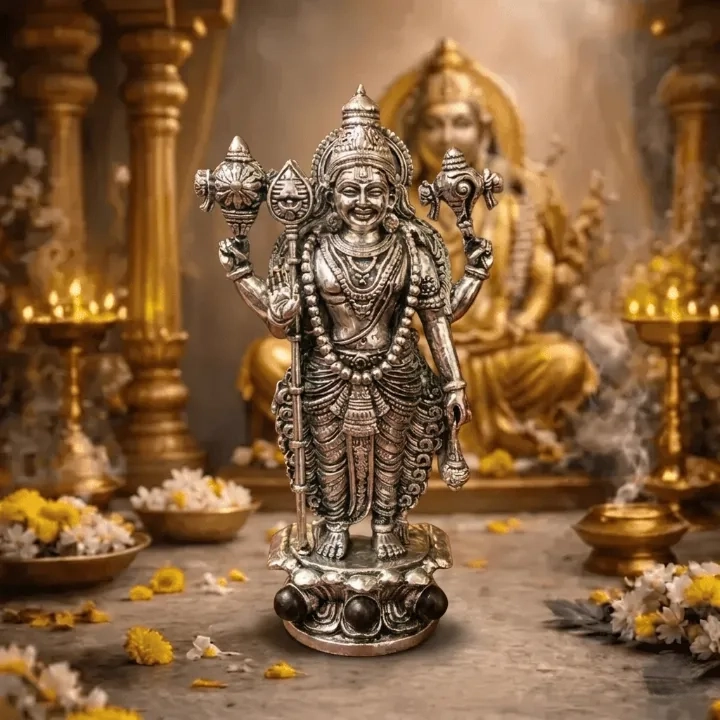 Lord Murugan Swamy Dashboard Idol - Gold Plated