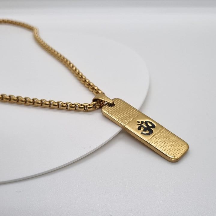 24K Gold Plated OM D Pendant with Necklace Chain