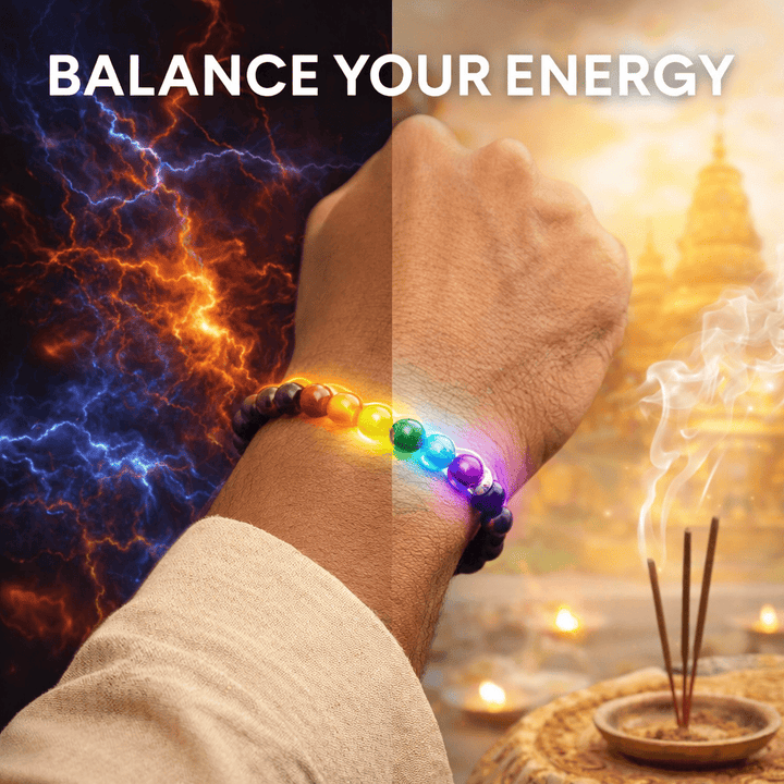 Karungali x Seven Chakra Band - Natural Ebony Wood