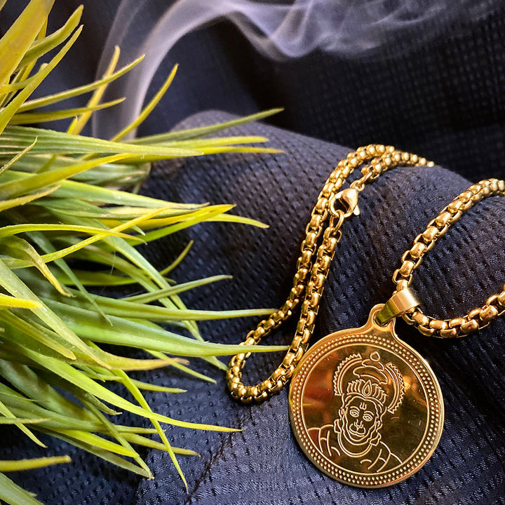 Hanuman Gold Plated Pendant Chain