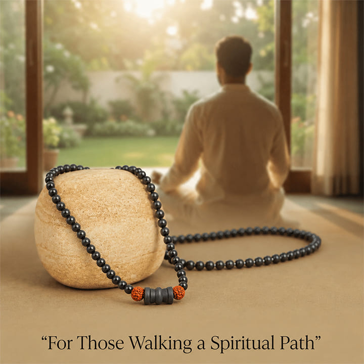 Shiv damru rudraksha karungali mala