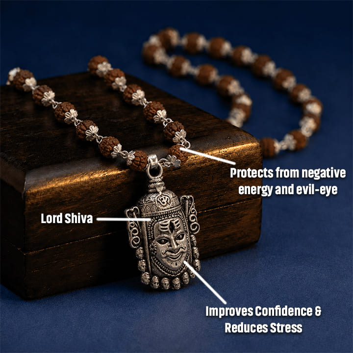 Silver Plated Mahakal Rudraksha Mala