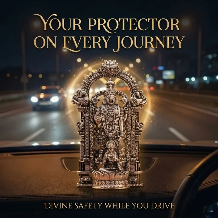Lord Murugan Mini Idol for Car Dashboard - Silver Plated