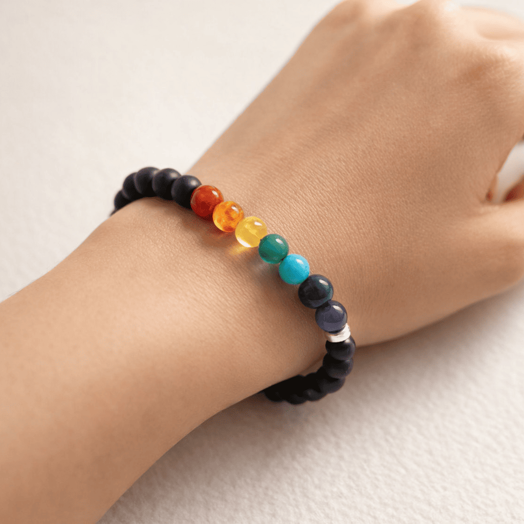 Karungali x Seven Chakra Band - Natural Ebony Wood