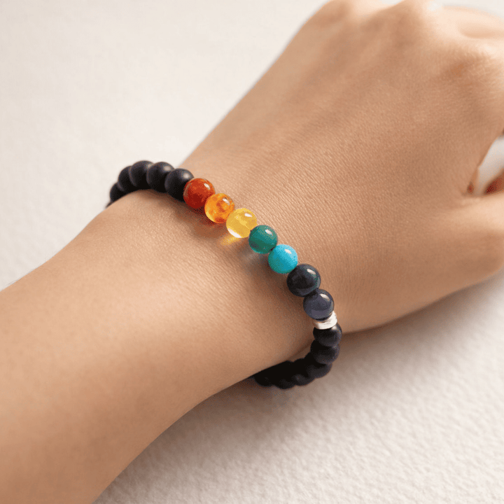 Karungali x Seven Chakra Band - Natural Ebony Wood