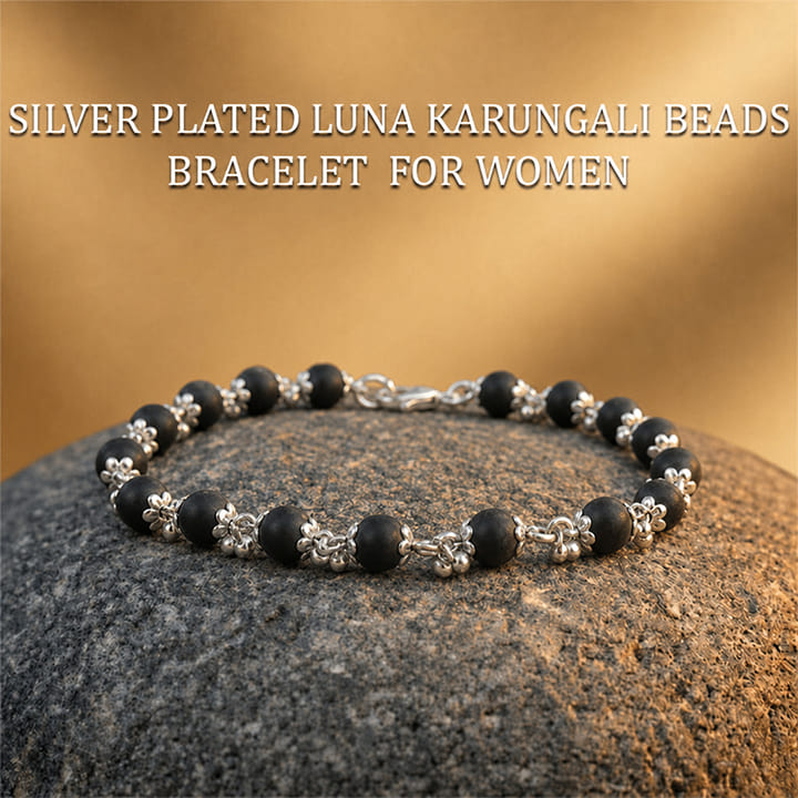 Silver Plated Karungali Elemental Bracelet For Women