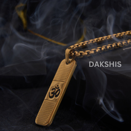 24K Gold Plated OM D Pendant with Necklace Chain
