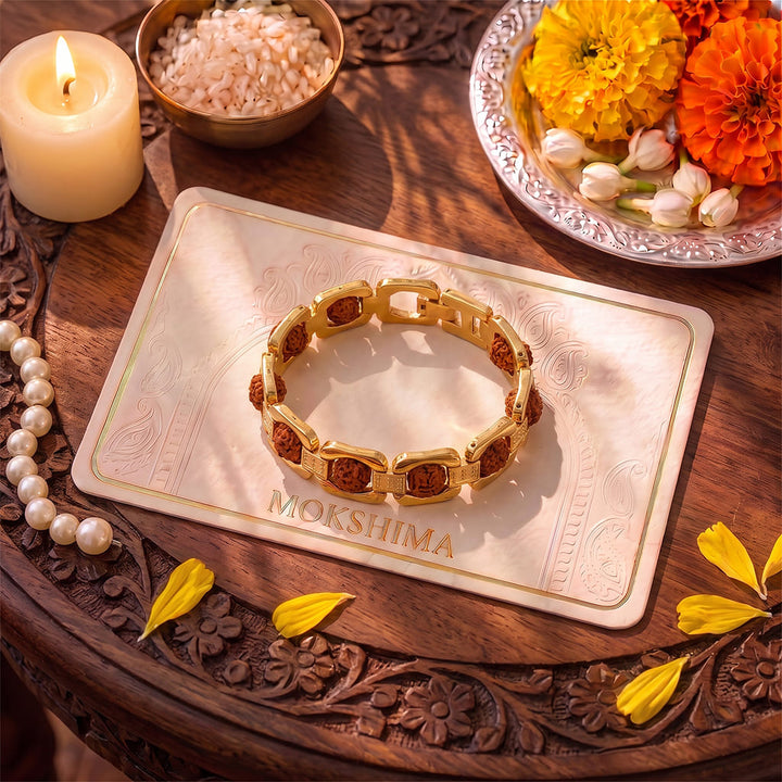Gold Plated Essential Rudraksha Rakhi