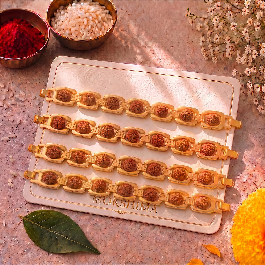 Gold Plated Essential Rudraksha Rakhi