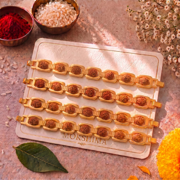 Gold Plated Essential Rudraksha Rakhi