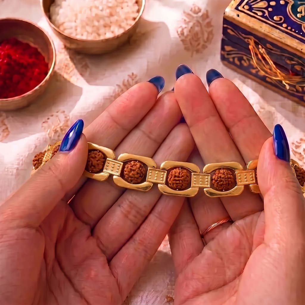 Gold Plated Essential Rudraksha Rakhi