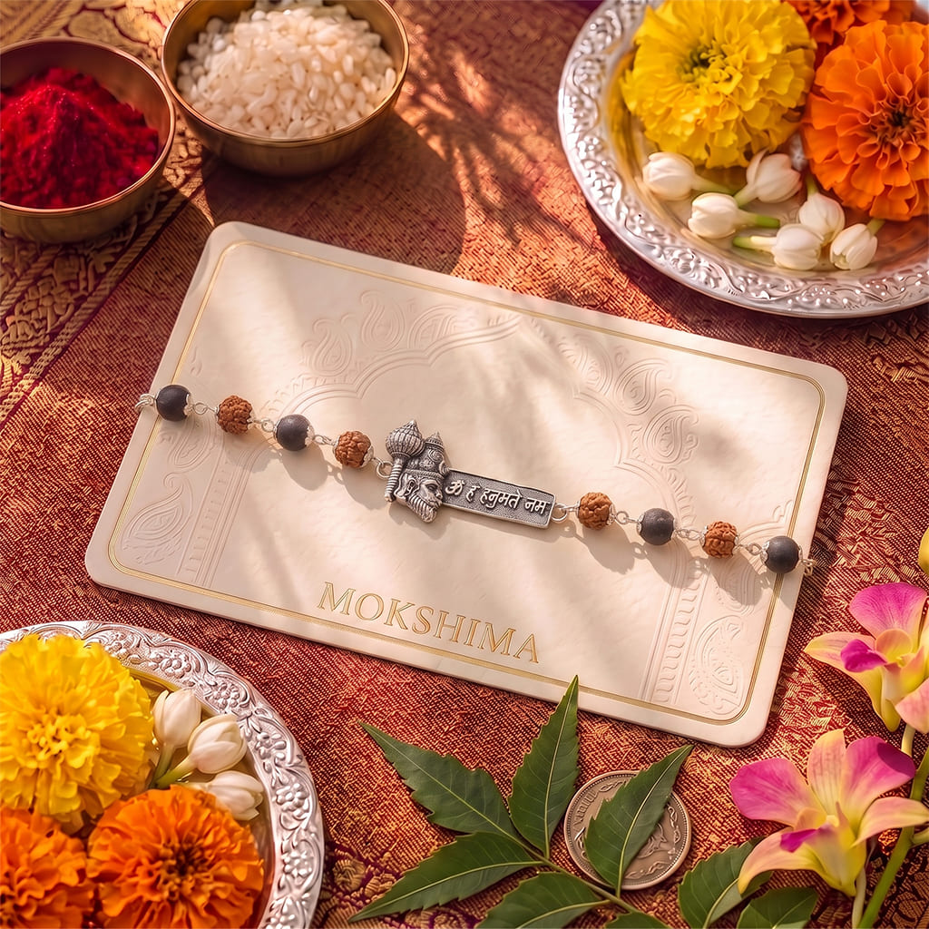 Hanumanji Rudraksha Karungali Raksha Rakhi