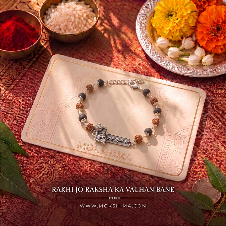 Hanumanji Rudraksha Karungali Raksha Rakhi