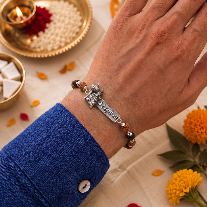 Hanumanji Rudraksha Karungali Raksha Rakhi