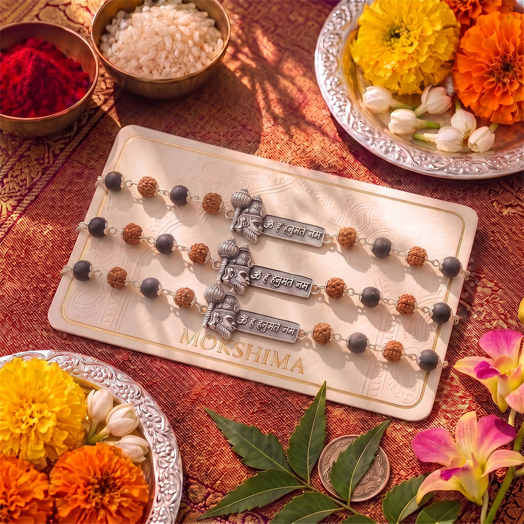 Hanumanji Rudraksha Karungali Raksha Rakhi