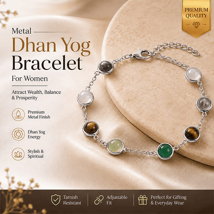 Metal Dhan Yog Bracelet for Women - Silver Plated