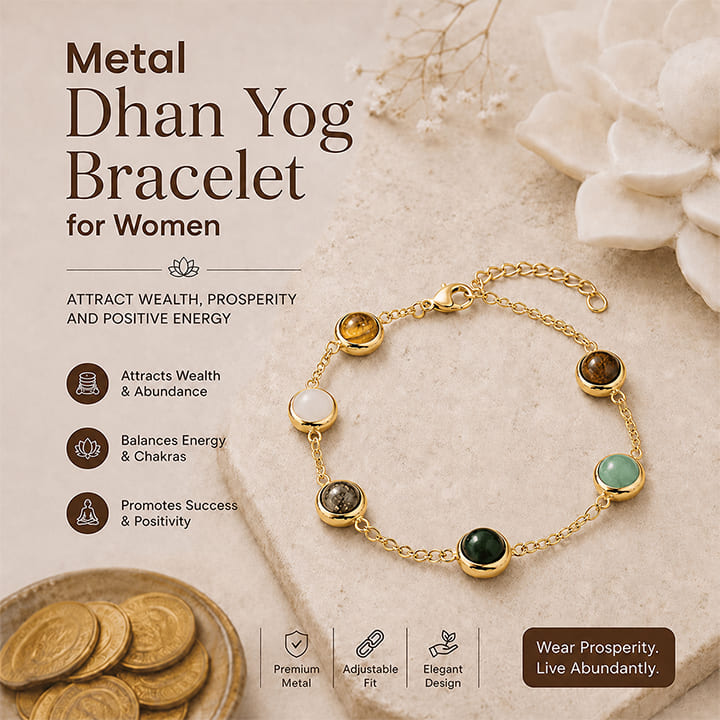 Metal Dhan Yog Bracelet for Women - Gold Plated
