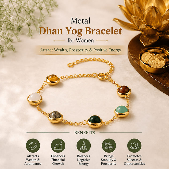 Metal Dhan Yog Bracelet for Women - Gold Plated