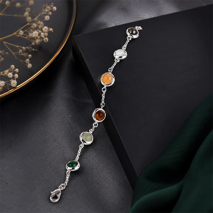 Metal Dhan Yog Bracelet for Women - Silver Plated