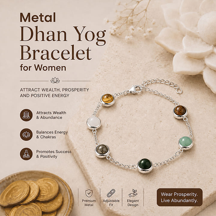 Metal Dhan Yog Bracelet for Women - Silver Plated