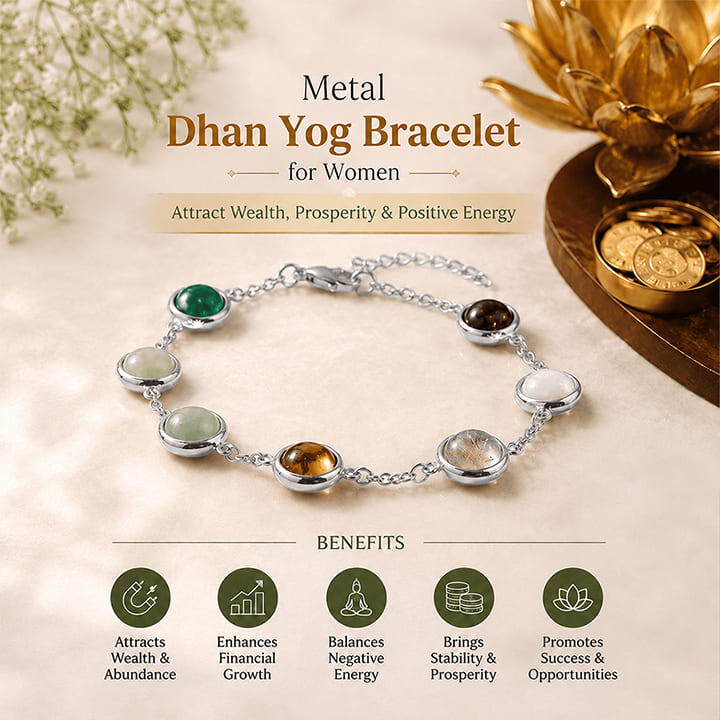 Metal Dhan Yog Bracelet for Women - Silver Plated