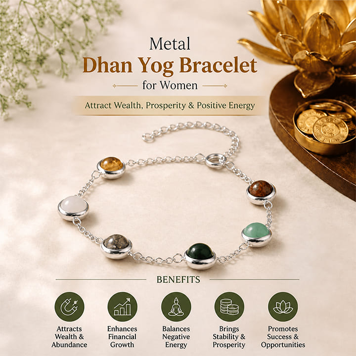 Metal Dhan Yog Bracelet for Women - Silver Plated