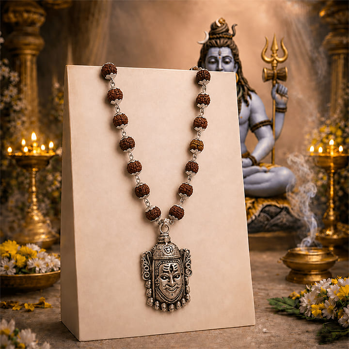 Silver Plated Mahakal Rudraksha Mala