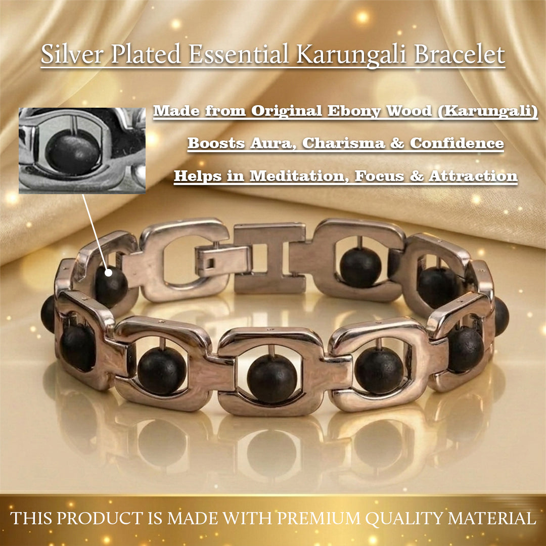 Silver Plated Essential Karungali Bracelet
