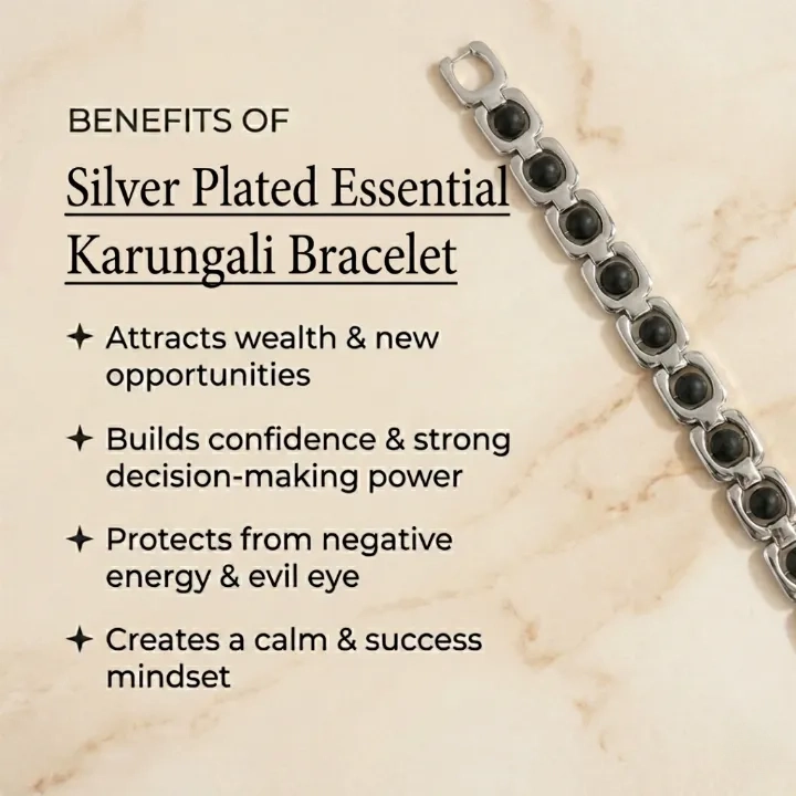 Silver Plated Essential Karungali Bracelet