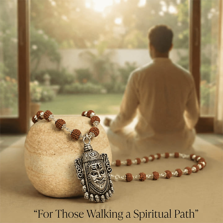 Silver Plated Mahakal Rudraksha Mala