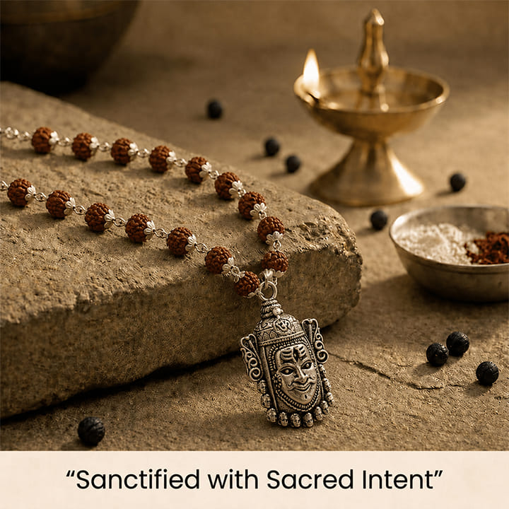 Silver Plated Mahakal Rudraksha Mala