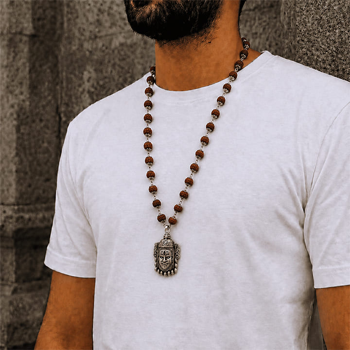 Silver Plated Mahakal Rudraksha Mala