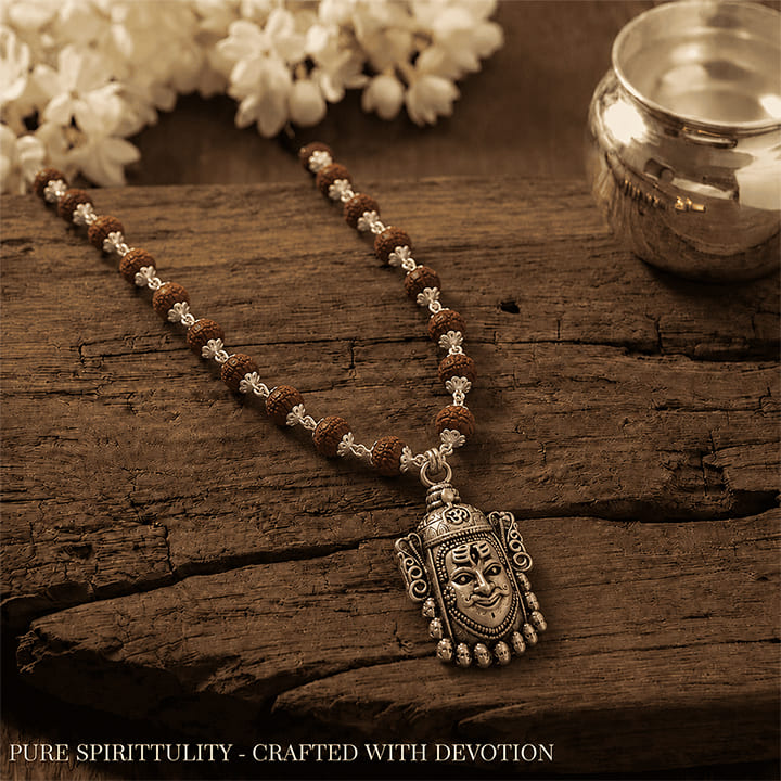 Silver Plated Mahakal Rudraksha Mala