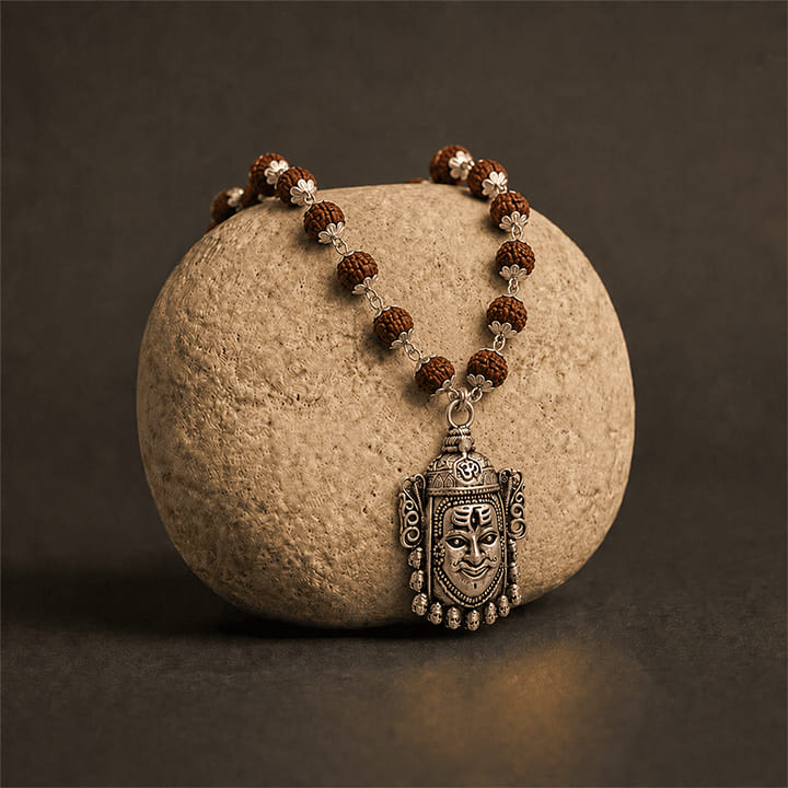Silver Plated Mahakal Rudraksha Mala