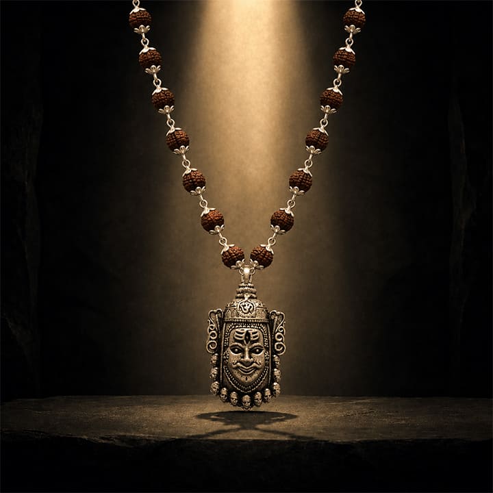 Silver Plated Mahakal Rudraksha Mala