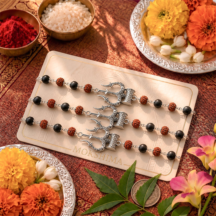 Trishool Karungali Rudraksha Rakhi